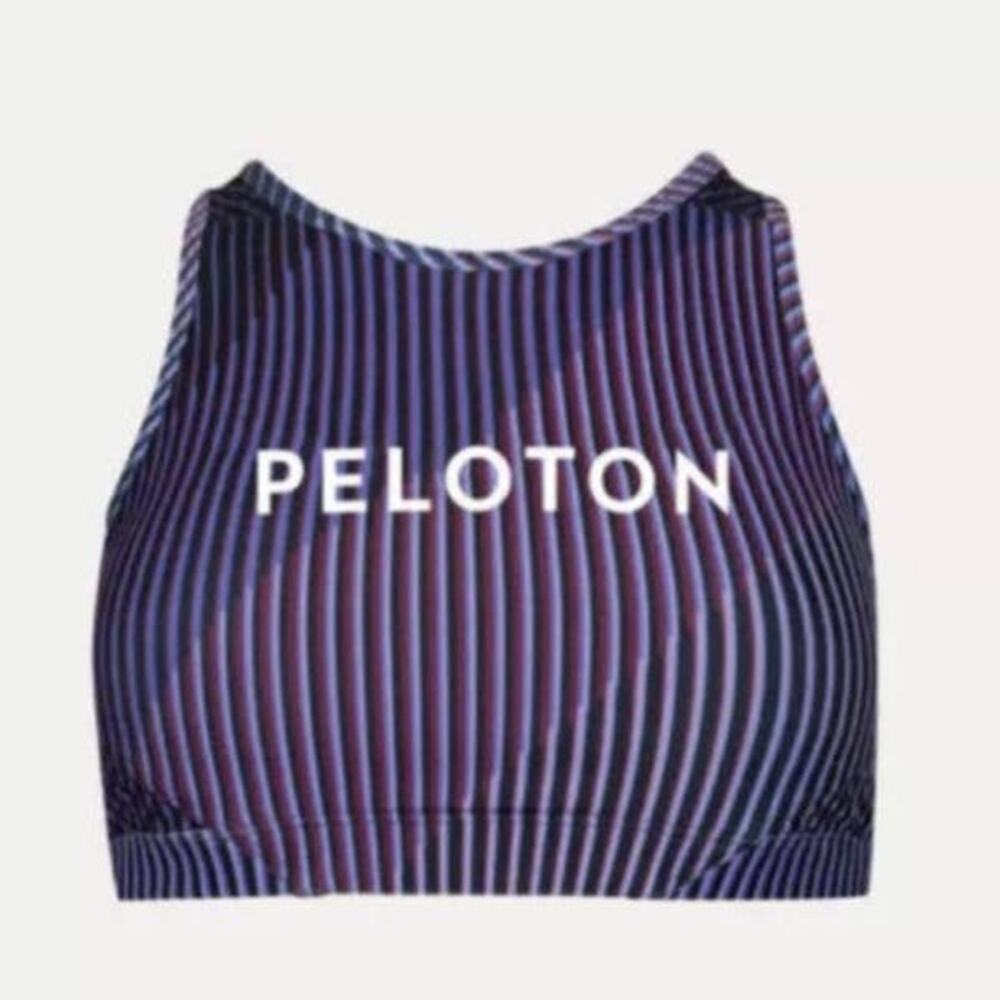 Peloton x WITH Sports Bra Medium Purple Keyhole Back